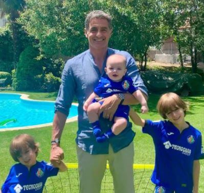 Merche Luengo husband Michel and grandsons Nicolas, Ignacio, and Bruno.